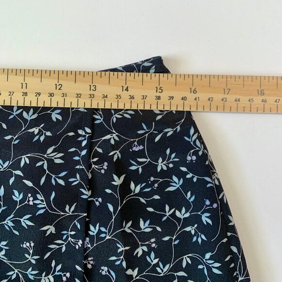 Vintage Floral Navy Blue Skort Shorts High Waisted Cottagecore Fairy Whimsigoth - Picture 11 of 13